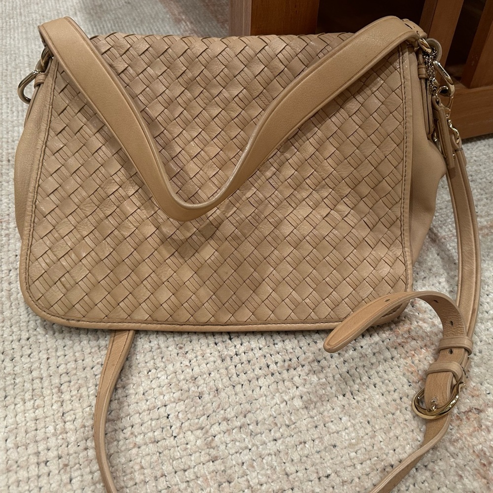 Cole Haan woven saddle bag